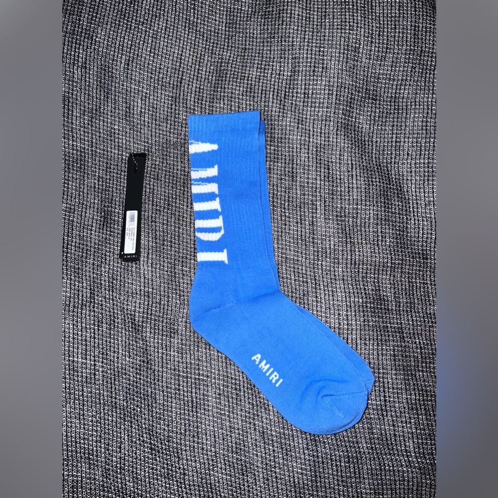 Amiri Vertical Core Logo Sock 'Blue'